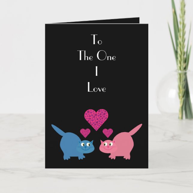Cats & hearts To the One I Love greeting card (Front)