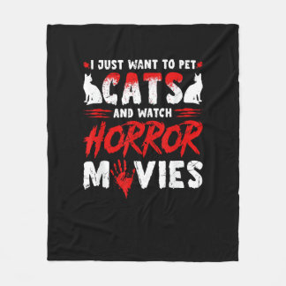 Cats & Horror Movies Fleece Blanket