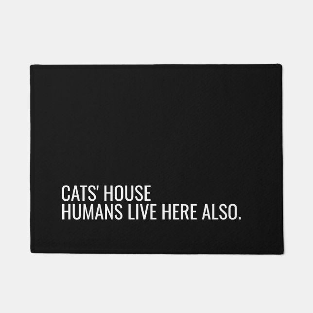 Cats house quote cat lady doormat (Front)