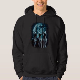 Cats Howling At The Moon  Hairless Sphynx Cat Hoodie