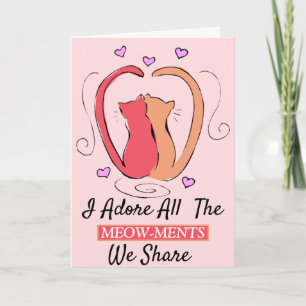 Cats I adore all the Meow-ments Valentine Hearts Card