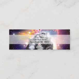 Cats Illuminatis and pizza Mini Business Card