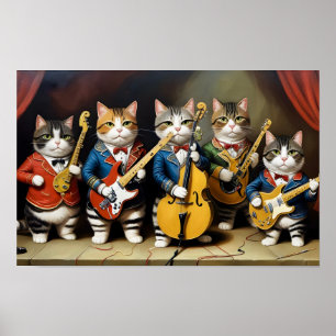 Cats In A Band Poster