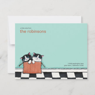 Cats in a Packing Box | Flat Note Card