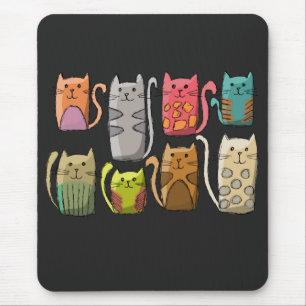 Cats in a row  mouse pad