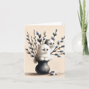 Cats In Catkins Note Card