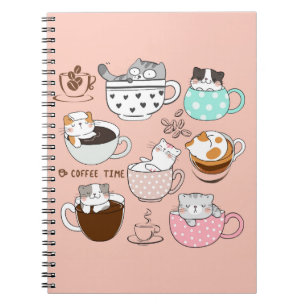  Cats in Coffee Cups Notebook