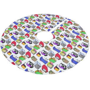 Cats in Colourful Boxes Christmas Tree Skirt