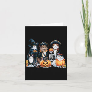 Cats In Costumes Fall Season Halloween Fun Cat Tee Card