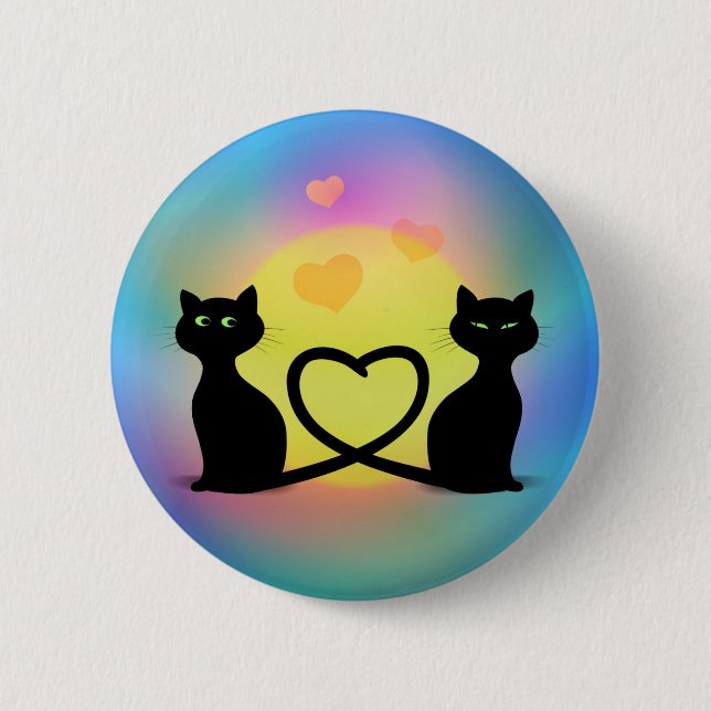 Cats In Love 2 Inch Round Button (Front)