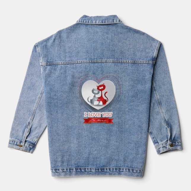 Cats in Love Denim Jacket (Back)