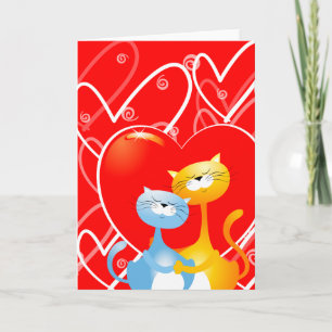 Cats in love, greetings card