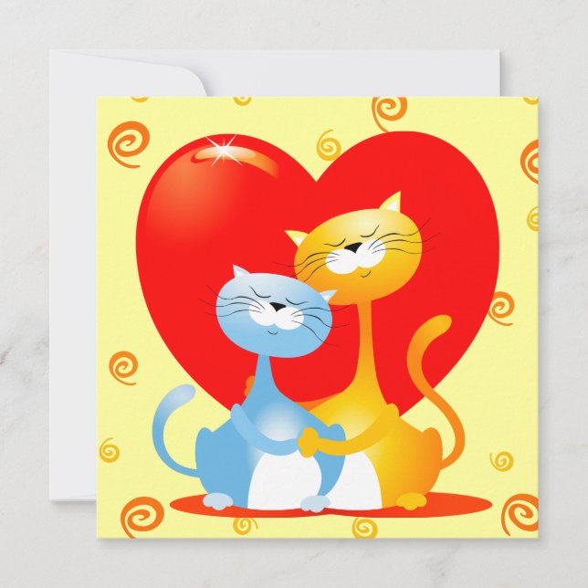 Cats in love, invitation (Front)