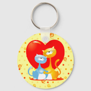 Cats in love, keychain