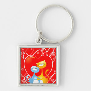 Cats in love, keychain