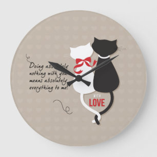 Cats in Love Large Clock