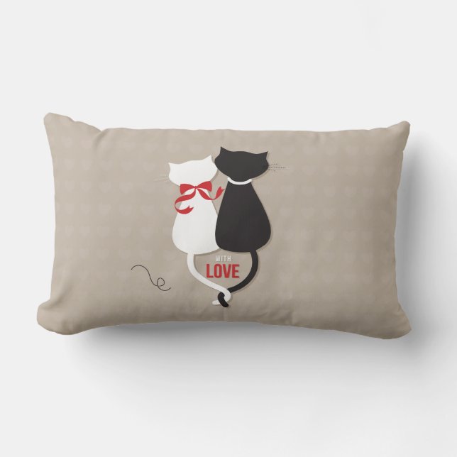 Cats in Love Lumbar Pillow (Front)