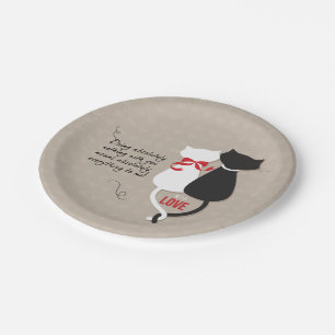 Cats in Love Paper Plate