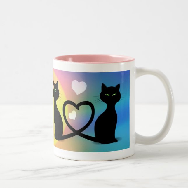 Cats In Love Two-Tone Coffee Mug (Right)