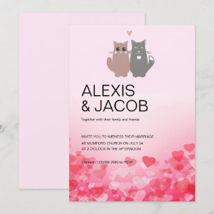 Cats in Love Wedding Invitation