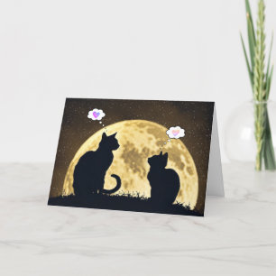Cats In Moonlight for Thinking Of You Card