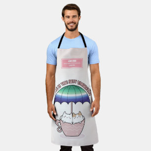 Cats in Mug Under Umbrella in Gay Colours Apron