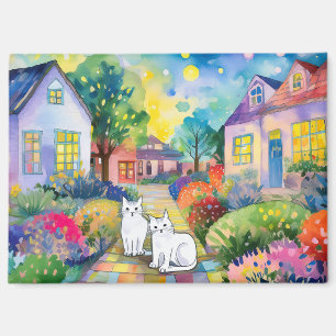 Cats in neighborhood  magnet