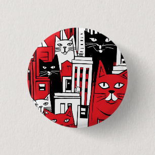 Cats in New York 1 Inch Round Button