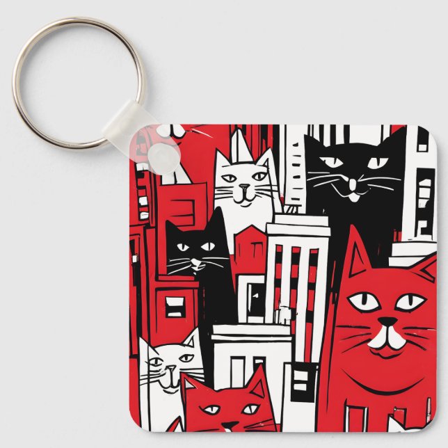 Cats in New York Keychain (Front)