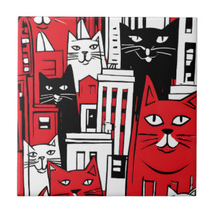 Cats in New York Tile