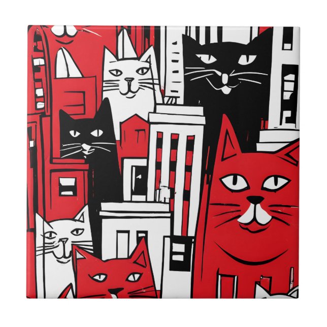 Cats in New York Tile (Front)