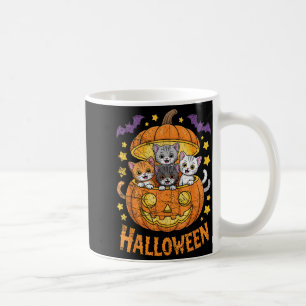 Cats In Pumpkin Cute Halloween Kitties Funny Coffee Mug