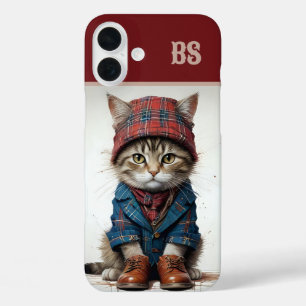 Cats in Scottish Disguise – charming tartan cats iPhone 16 Plus Case