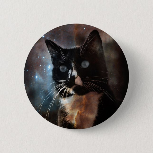 Cats in space 2 inch round button (Front)