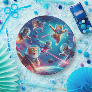 Cats in space paper plates! plate