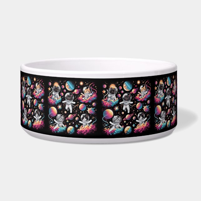 Cats in space pet bowl! (Front)
