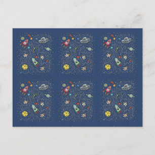 Cats in space postcard