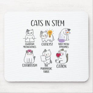 Cats In Stem Funny Science Meme Scientist Nerd Cat Mouse Pad