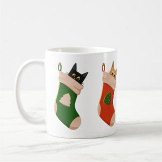 Cats in stockings coffee mug