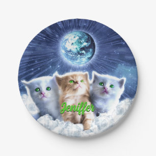 Cats in the cloud paper plate