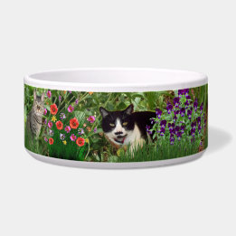 Cats in The Flower Garden Photo Collage Pet Water