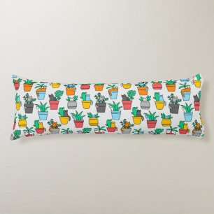 Cats in the flowerpots body pillow