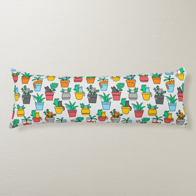 Cats in the flowerpots body pillow (Front)
