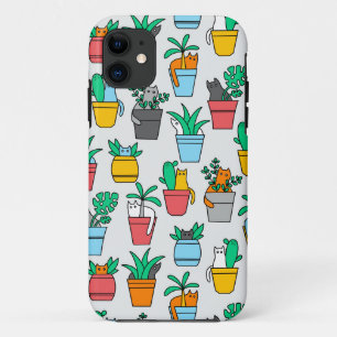 Cats in the flowerpots iPhone 11 case