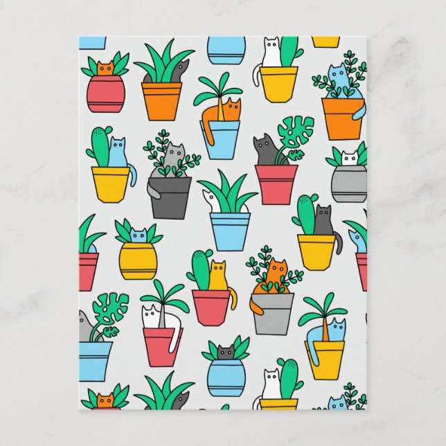 Cats in the flowerpots enclosure card (Front)