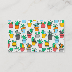 Cats in the flowerpots enclosure card