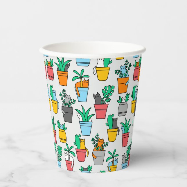 Cats in the flowerpots paper cups (Front)