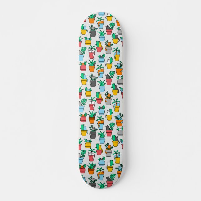 Cats in the flowerpots skateboard (Front)