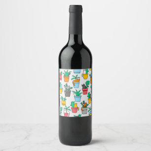 Cats in the flowerpots wine label