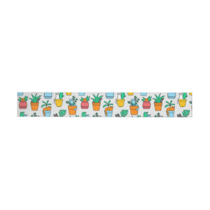 Cats in the flowerpots wrap around label